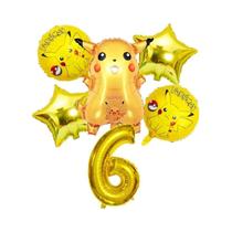 Conjunto De Balões De Aniversário Pokémon Pikachu Squirtle Charmander Decorações Para Festa De Chá