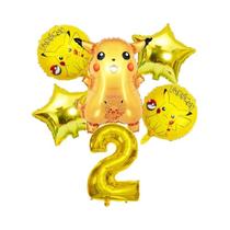 Conjunto De Balões De Aniversário Pokémon Pikachu Squirtle Charmander Decorações Para Festa De Chá