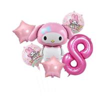 Conjunto De Balões De Cartoon De 32 Polegadas 6pcs Kuromi My Melody Cinnamoroll Balões De Folha Para