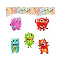 Conjunto De Balões De Festa De Aniversário Tema Monstro Fofo 5 Peças Decoração De Folha De Alumínio Conjunto De Balões De Festa De Aniversário Tema Monstro Fofo 5 Peças Decoração De Folha De Alumínio