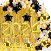 Conjunto de balões de festa Slergut 2024, decoração de véspera de ano novo