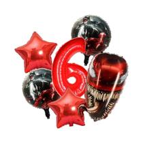 Conjunto De Balões De Festa Venom Para Crianças 6pcs Balões De Número De Papel Metalizado Para Conjunto De Balões De Festa Venom Para Crianças 6pcs Balões De Número De Papel Metalizado Para