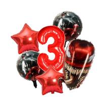 Conjunto De Balões De Festa Venom Para Crianças 6pcs Balões De Número De Papel Metalizado Para Conjunto De Balões De Festa Venom Para Crianças 6pcs Balões De Número De Papel Metalizado Para