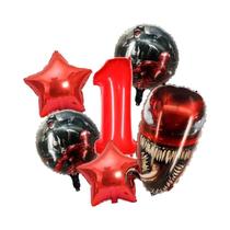 Conjunto De Balões De Festa Venom Para Crianças 6pcs Balões De Número De Papel Metalizado Para Conjunto De Balões De Festa Venom Para Crianças 6pcs Balões De Número De Papel Metalizado Para
