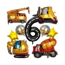 Conjunto De Balões De Folha Com Tema De Construção 9 Peças 40 Polegadas Balões De Aniversário Com Conjunto De Balões De Folha Com Tema De Construção 9 Peças 40 Polegadas Balões De Aniversário Com