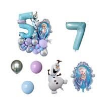 Conjunto De Balões De Folha Da Princesa Elsa Congelada 28 Peças Decoração De Festa Temática De