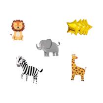 Conjunto De Balões De Folha De Animais Em Desenho Animado 8PCS Safari Na Selva Leão Zebra Leopardo