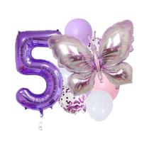 Conjunto De Balões De Folha De Borboleta Roxa De 40 Polegadas, 10 Peças, Grande, Colorido, Para Chá
