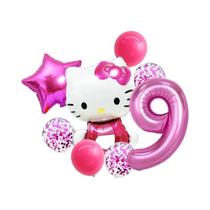 Conjunto De Balões De Folha Hello Kitty 8 Peças Balões De Latex Com Confete Para Decoração De Festa Conjunto De Balões De Folha Hello Kitty 8 Peças Balões De Latex Com Confete Para Decoração De Festa