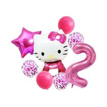 Conjunto De Balões De Folha Hello Kitty 8 Peças Balões De Latex Com Confete Para Decoração De Festa Conjunto De Balões De Folha Hello Kitty 8 Peças Balões De Latex Com Confete Para Decoração De Festa