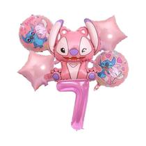 Conjunto De Balões De Folha Rosa Angel Lilo Stitch 6 Peças Decorações Para Festa De Aniversário Conjunto De Balões De Folha Rosa Angel Lilo Stitch 6 Peças Decorações Para Festa De Aniversário