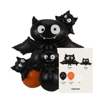 Conjunto De Balões De Halloween 12/13 Peças Em Preto E Laranja, Látex, Fantasmas, Morcegos E
