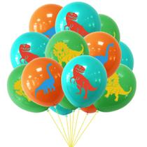 Conjunto de balões de látex com estampa de dinossauro de 12 polegadas e 15 unidades Conjunto de balões de látex com estampa de dinossauro de 12 polegadas e 15 unidades