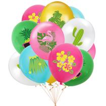 Conjunto de balões de látex com tema havaiano, 30 unidades coloridas de 12 polegadas Conjunto de balões de látex com tema havaiano, 30 unidades coloridas de 12 polegadas