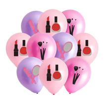 Conjunto de balões de látex de 12 polegadas, 18 peças de batom com tema cosmético