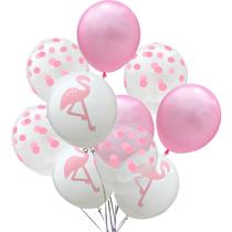 Conjunto de balões de látex Flamingo e Pink Polka Dot x10
