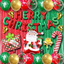 Conjunto de balões de Natal, 30 unidades com balão de papel alumínio de Papai Noel de 99 cm