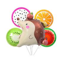 Conjunto de balões de ouriço e papel alumínio de frutas, 5 peças para decoração de festa