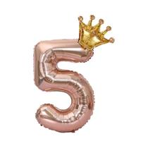 Conjunto De Balões Digitais Em Ouro Rosa 32 Polegadas Para Meninos E Meninas Número 0-9 Decoração De