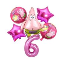 Conjunto De Balões Do SpongeBob Patrick Star 6 Peças Suprimentos Para Festa De Aniversário Balões De