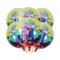 Conjunto De Balões Espelhados 4D De 22 Polegadas, Decoração De Aniversário Retro Metálica