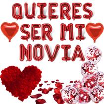 Conjunto de balões Fecuheko QUIERES SER MI NOVIA com pétalas de rosa Conjunto de balões Fecuheko QUIERES SER MI NOVIA com pétalas de rosa