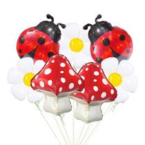 Conjunto de balões Fêteclairre Ladybug Daisy Mushroom 7 unidades