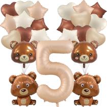 Conjunto de balões Fezava, 23 peças, balões de urso, 40 cm, 5º aniversário