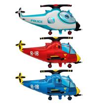 Conjunto de balões, folha de helicóptero, 3 peças, tema policial de desenho animado