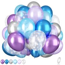 Conjunto de Balões Frozen BIAPAN (30 Unidades) - Roxo, Azul e Prata com Flocos de Neve