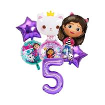 Conjunto De Balões Gabby Dollhouse Para Meninas, Decoração De Festa De Aniversário Infantil, Balões Conjunto De Balões Gabby Dollhouse Para Meninas, Decoração De Festa De Aniversário Infantil, Balões