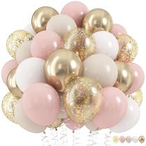 Conjunto de balões HILAVO Dusty Pink and Gold 60 unidades de látex de 30 cm