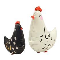 Conjunto de balões infláveis de alumínio de frango, 2 unidades para festa de aniversário Conjunto de balões infláveis de alumínio de frango, 2 unidades para festa de aniversário