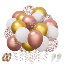 Conjunto de balões JHBVHBH Rose Gold Confetti 100 unidades mais fita