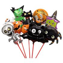 Conjunto de balões metalizados de Halloween, 10 unidades Lindo morcego, abóbora e fantasma Conjunto de balões metalizados de Halloween, 10 unidades Lindo morcego, abóbora e fantasma