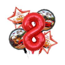 Conjunto De Balões Metalizados Do Lightning McQueen Para Decoração De Festa De Aniversário Infantil,