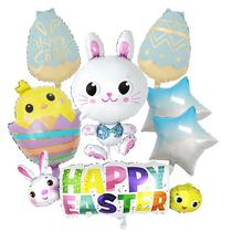 Conjunto de balões metalizados Easter Bunny Easter Egg Chick 7 unidades