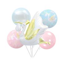 Conjunto de balões metalizados em forma de cegonha para bebês com 5 balões