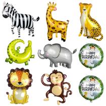 Conjunto de balões metalizados GELOUBO Zoo Monkey Lion Giraffe Leopard Zebra Conjunto de balões metalizados GELOUBO Zoo Monkey Lion Giraffe Leopard Zebra