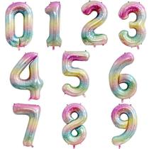 Conjunto de balões metalizados Rainbow Gradient Number 40 polegadas (10 unidades)