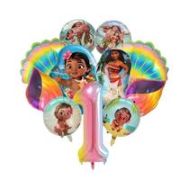 Conjunto De Balões Moana Aventura No Oceano 11 Peças Decoração Para Chá De Bebê E Primeiro