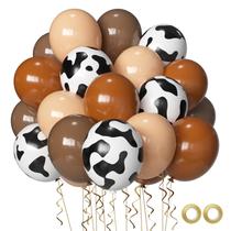 Conjunto de Balões Msiveavz - Estampa de Vaca - 60 Unidades de 30cm para Festa de Aniversário