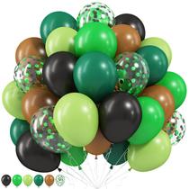 Conjunto de balões Paeyeq Green Brown 60 unidades de 30 cm para decoração de festa