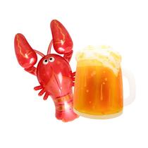 Conjunto de balões para canecas de lagosta e cerveja de 40-85 cm para festa Conjunto de balões para canecas de lagosta e cerveja de 40-85 cm para festa
