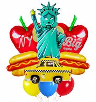 Conjunto de balões para decoração de festa, tema da cidade de Nova York, 12 unidades Conjunto de balões para decoração de festa, tema da cidade de Nova York, 12 unidades