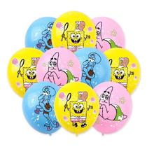 Conjunto De Balões Para Festa De Aniversário Infantil 10pcs Tema SpongeBob Patrick Star Balões De Conjunto De Balões Para Festa De Aniversário Infantil 10pcs Tema SpongeBob Patrick Star Balões De