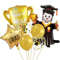 Conjunto de balões para festa de formatura, 7 unidades Congrats Grad Conjunto de balões para festa de formatura, 7 unidades Congrats Grad
