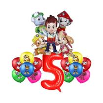 Conjunto de Balões Paw Patrol - Festa de Aniversário com Ryder, Chase, Skye e Marshall