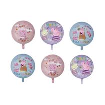 Conjunto De Balões Peppa Pig 6pcs Balões De Folha De Desenho Animado Para Decoração De Festa De
