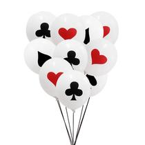 Conjunto de balões Poker Card Party, látex de 12 polegadas, 10 unidades